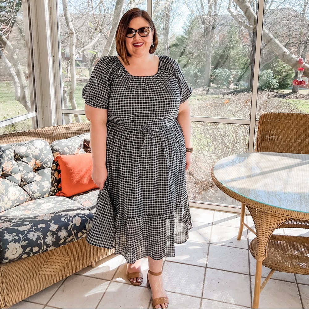 Lane Bryant Gingham Short Sleeve Dress, NWT, size 28